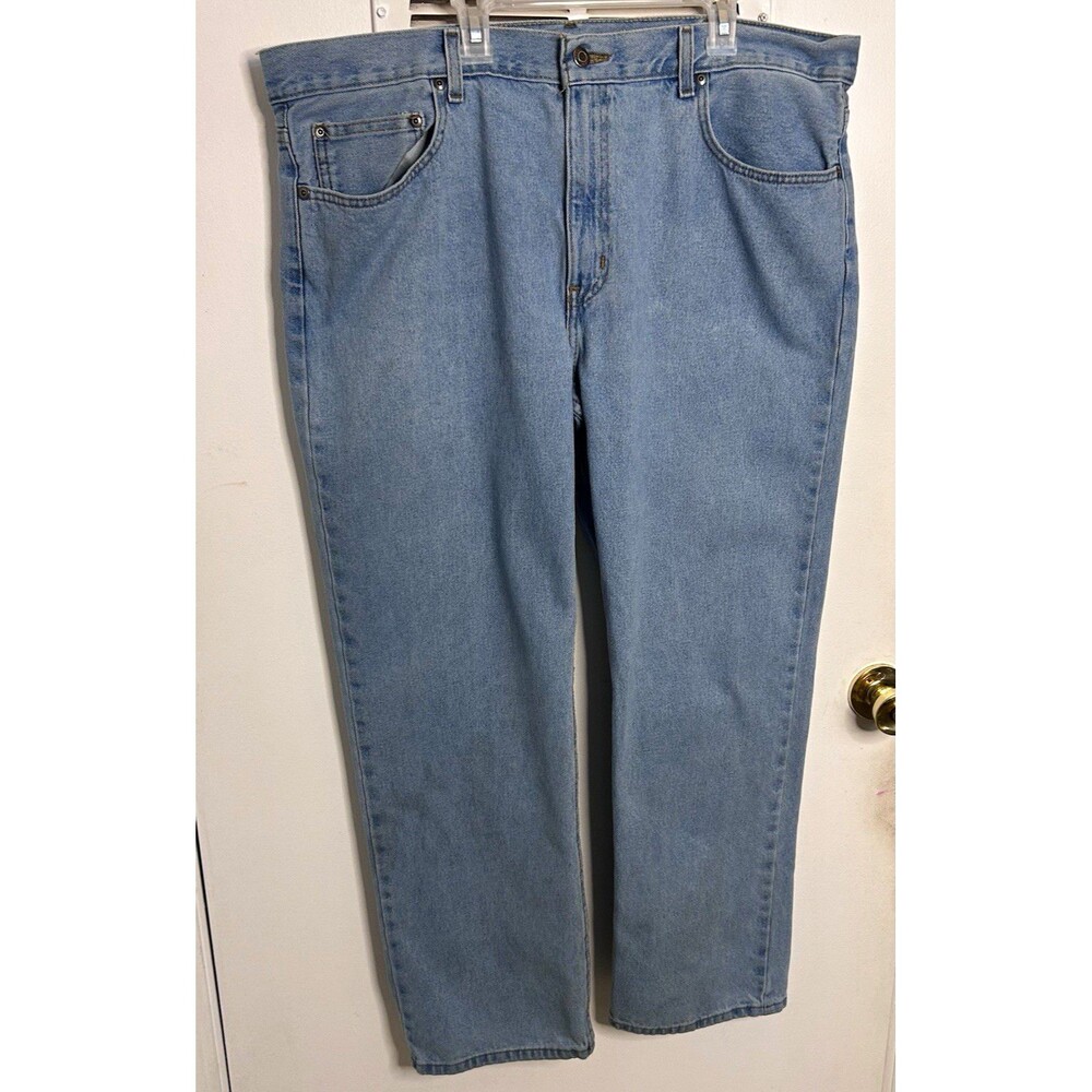 George Mens Jeans 40x30 Light Wash Blue Denim Regular Straight Leg Preowned